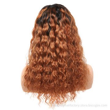 1B/30 Ombre  Partial Mink Virgin Jerry Curl Human Hair Swiss Lace Frontal Wig For African Americans